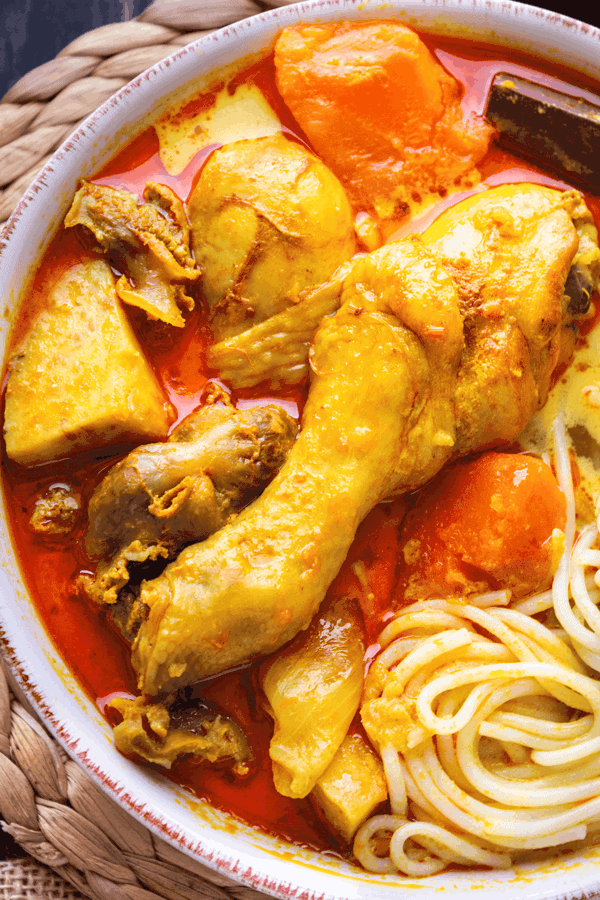 Close up of Vietnamese chicken curry.