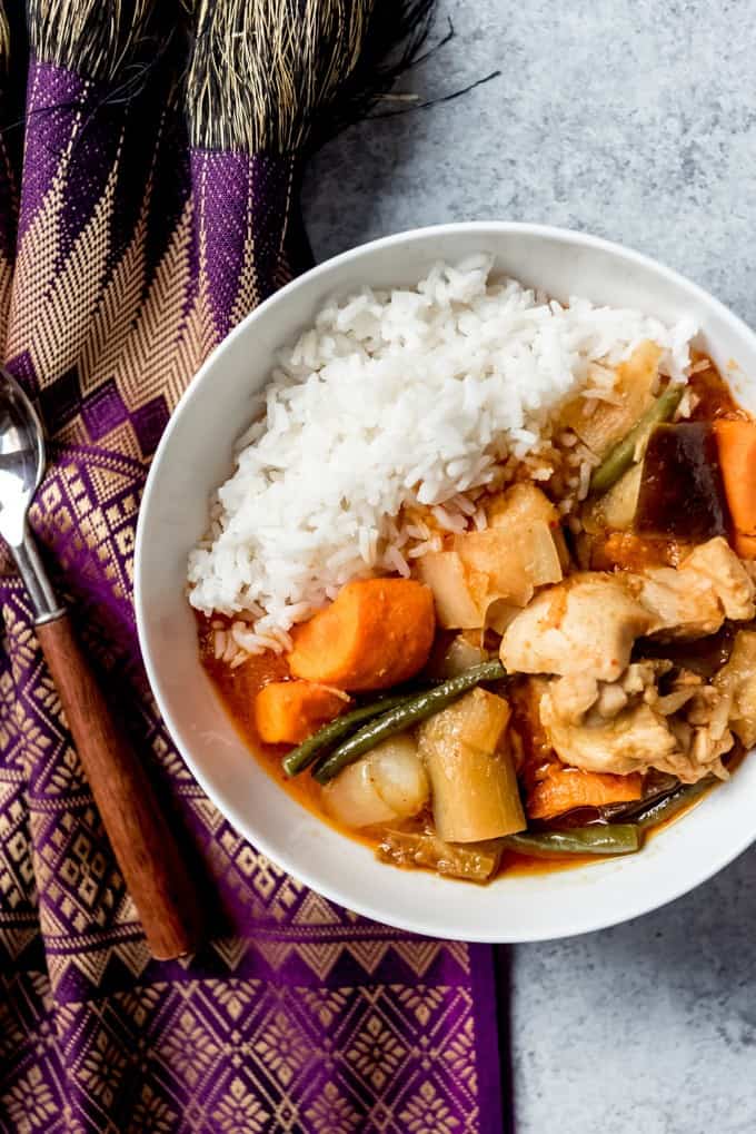 Kaffir leaf Chicken curry with rice