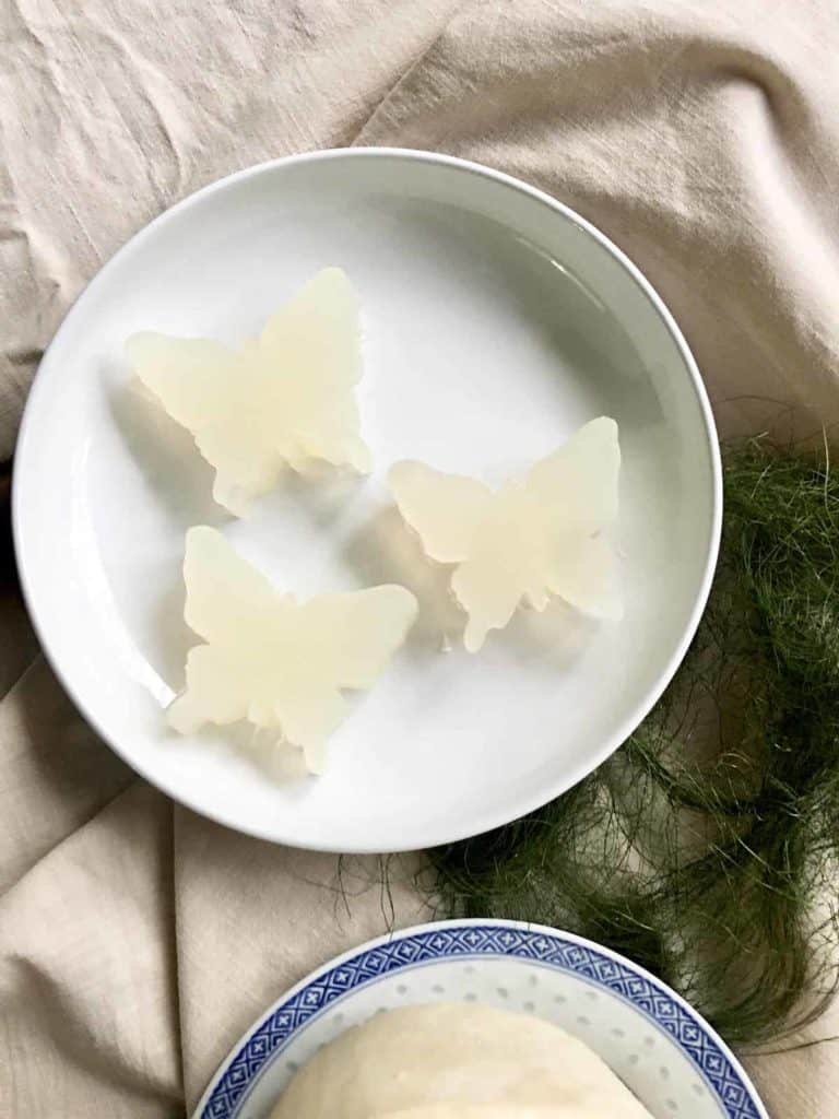 3 butterfly shaped, no sugar added agar agar jelly
