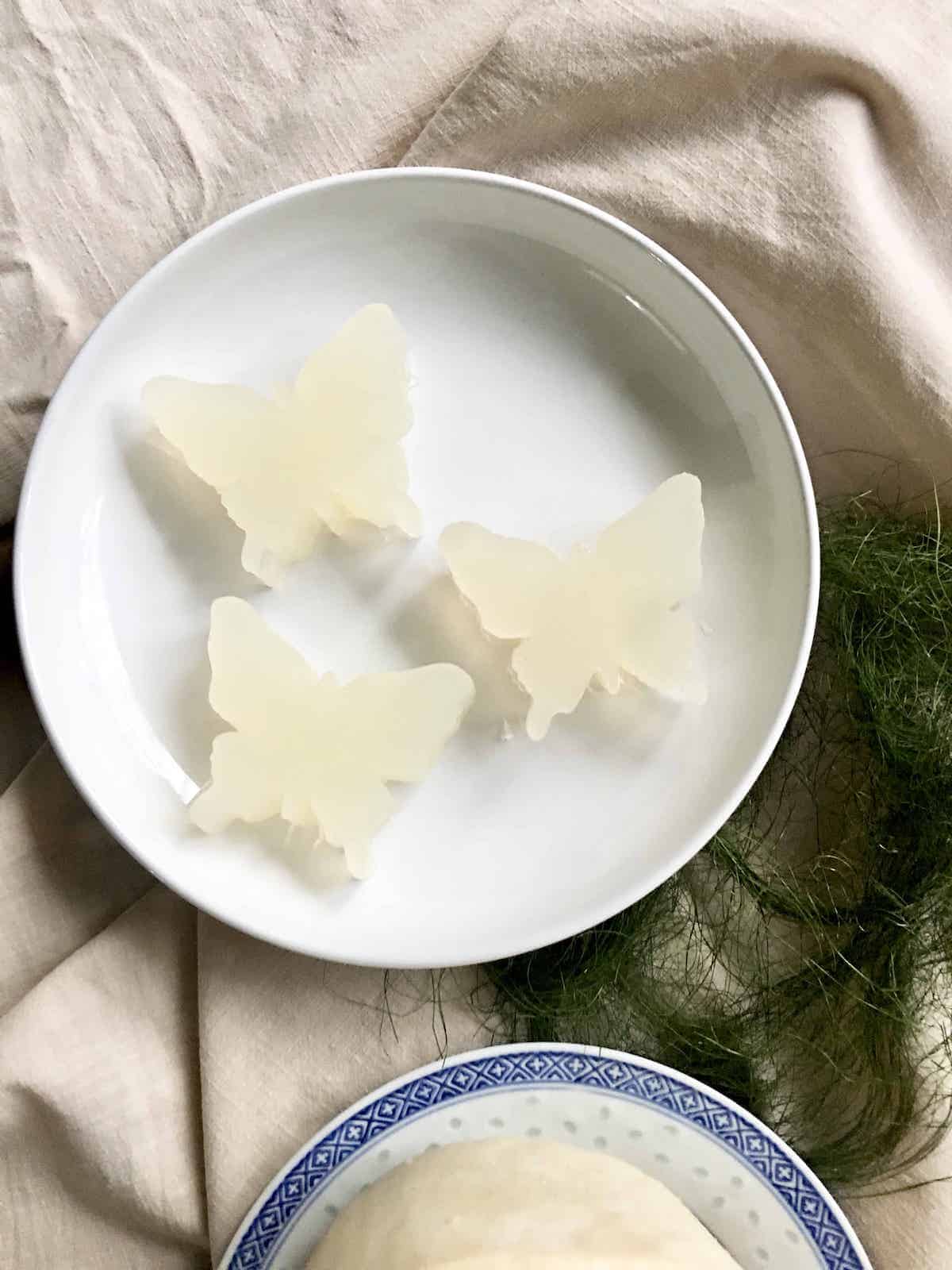 3 butterfly shaped, no sugar added agar agar jelly