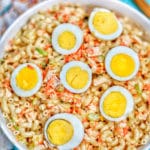 A large plate of Filipino Marcaroni Salad