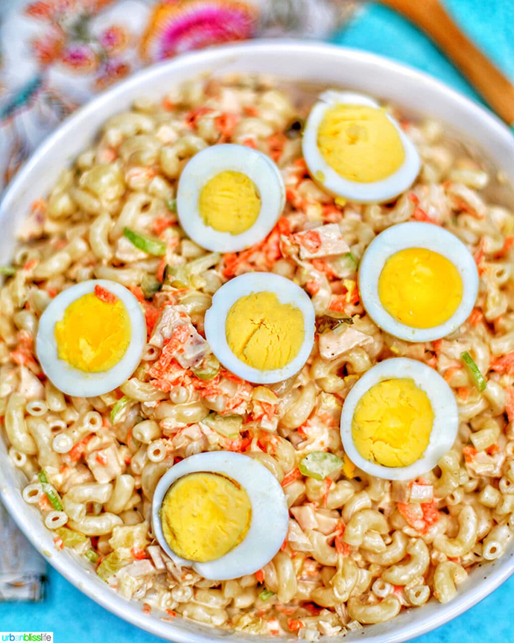 A large plate of Filipino Marcaroni Salad