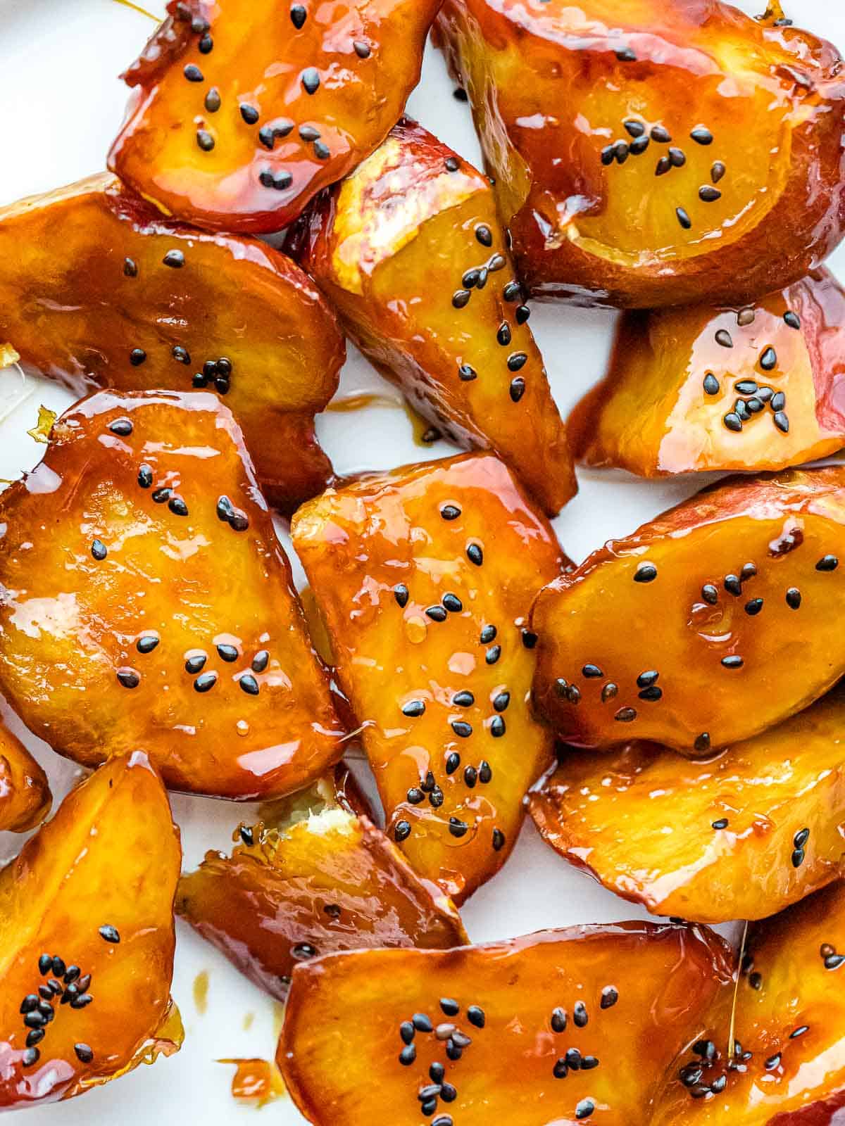 Goguma Mattang, or Korean candied sweet potato wedges