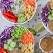 2 colourful bowls of vegetables.