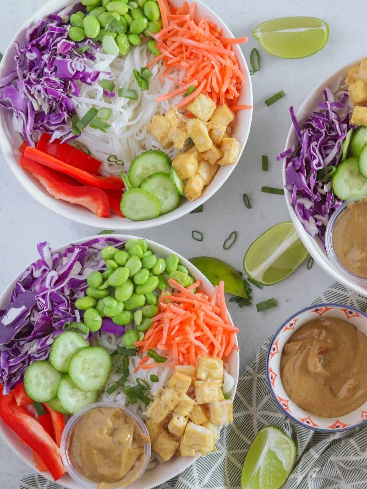 2 colourful bowls of vegetables.