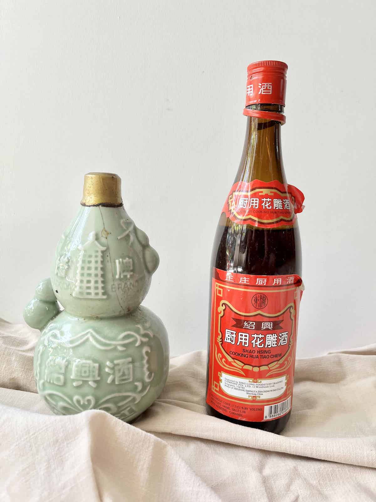 2 bottles of Shaoxing wine, 1 of drinking grade and 1 a cooking wine.