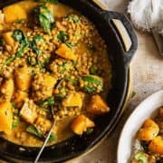 Close-up of vegan lentil curry