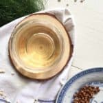 Cup of golden home roasted barley tea, also known as boricha, mugicha and damaicha