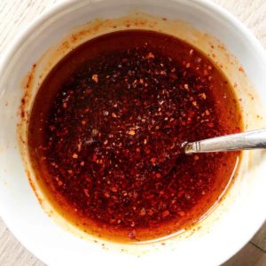 Close-up of Chinese Chilli Crisp Sauce