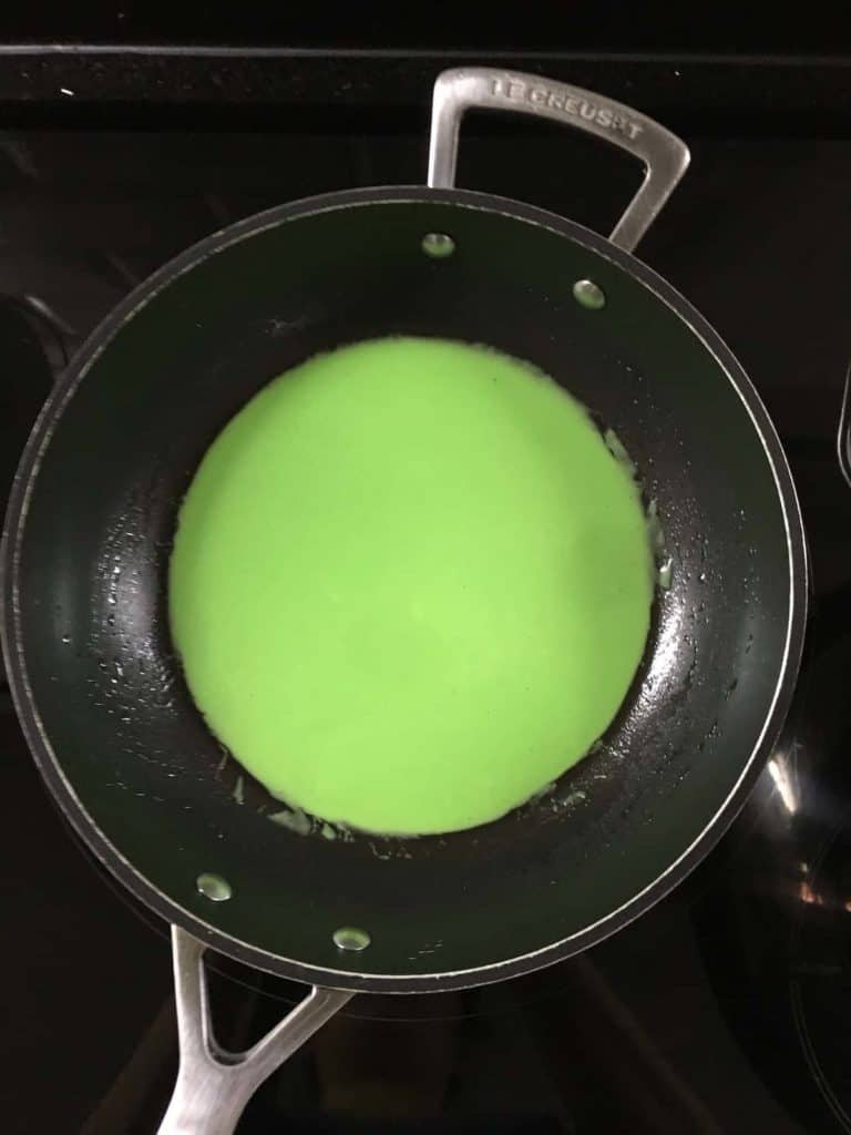 What the pandan coconut batter looks like if it's sifted and stirred