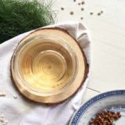 A glass of cold roasted barley tea.