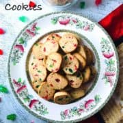 A plate of tutti frutti karachi cookies