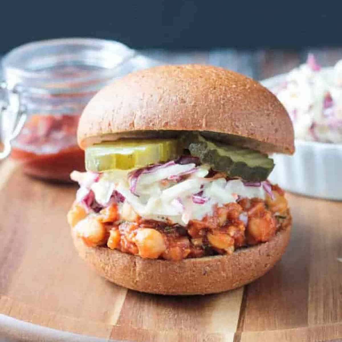 Close-up of a mini burger