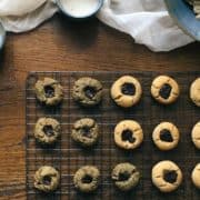 2 types of cookies on a cooling tray