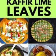 4 Kaffir Lime Leaves recipes with text above.