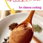 A spoonful of homemade Chinese 5 spice powder under text.