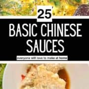 Chinese stir fry sauce and chinese dumpling sauce with text in between.