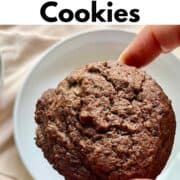 A Pinterest pin for a large black sesame cookie with chocolate recipe.