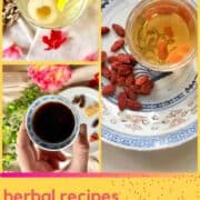 Lychee tea, longan tea, and goji berry tea above text.