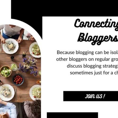 A digital ad for the Connecting Bloggers facebook group.