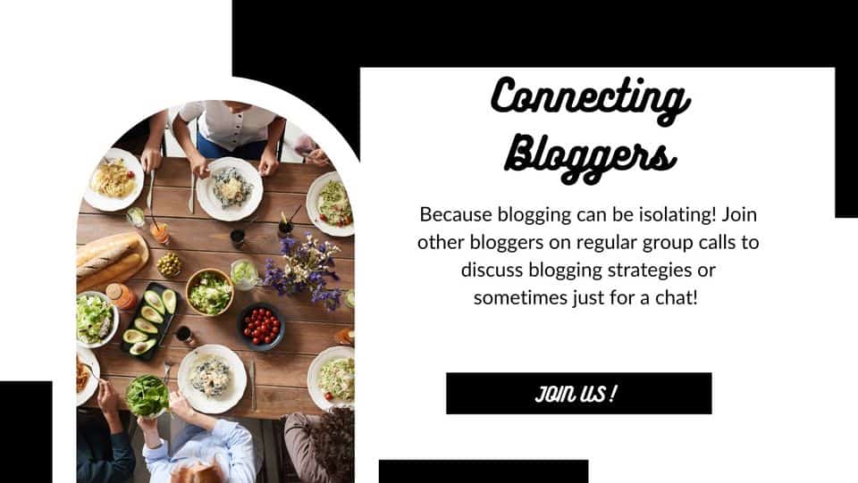 A digital ad for the Connecting Bloggers facebook group.