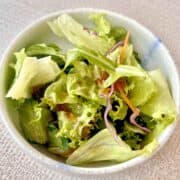 Japanese summer salad with onion dressing.