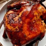 Roasted Chicken Inasal Filipino Style on a white plate.