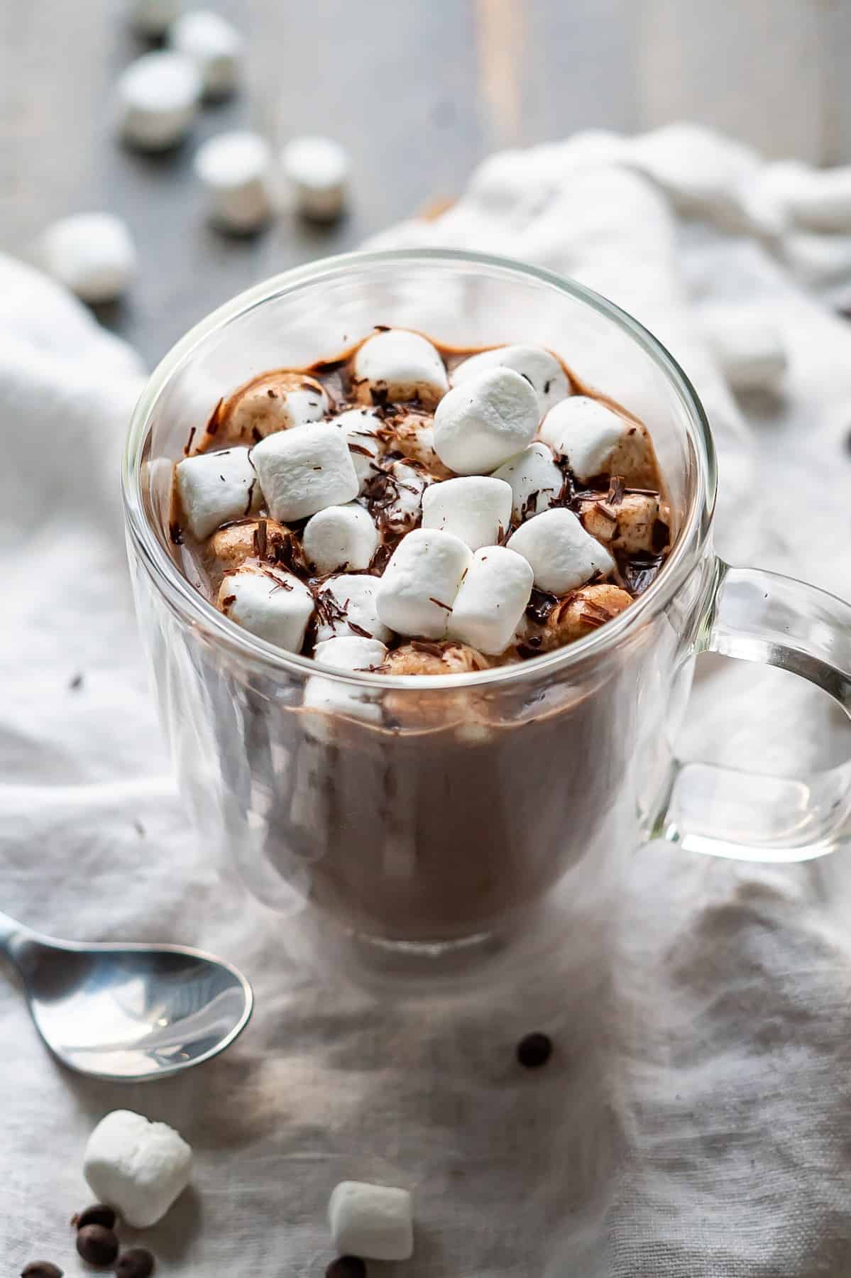 Hot chocolate with marshmallows.