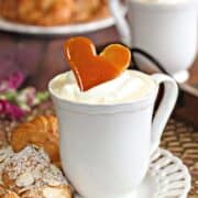 Hot Chocolate with a sugar heart on top.