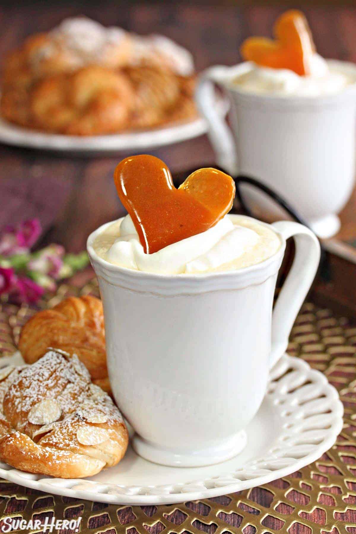 Hot Chocolate with a sugar heart on top.