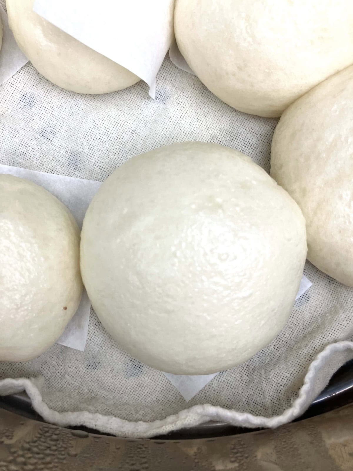 Bao Buns in a steamer.