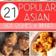 5 different Asian side dishes with "side dishes 4 XMAS" written in between.