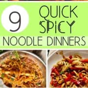 5 different asian spicy noodles.