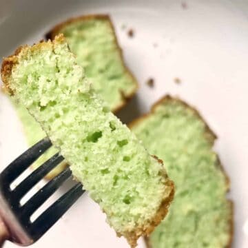 Slice of Pandan Cake with Yoghurt.